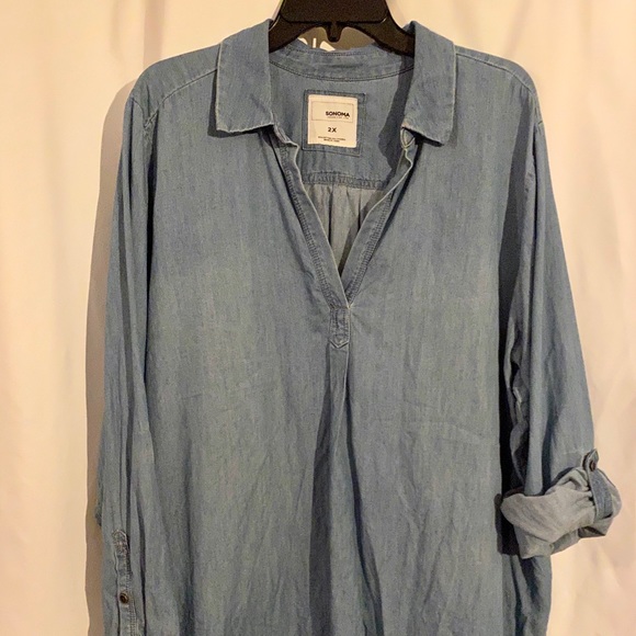 Sonoma Tops - Women’s 2X Chambray long sleeve shirt